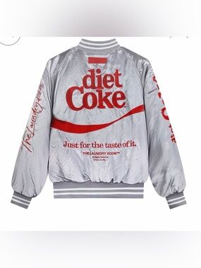 The Laundry Room Silver and Red Diet Coke Bomber Jacket